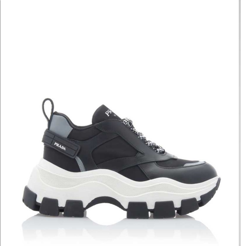 Prada Leather and Rubber Platform Sneakers